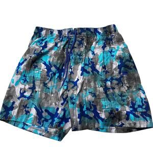 Talos Swim Shorts Men Size L Blue Green Swimwear Beach Pool Colorful Swim Trunks